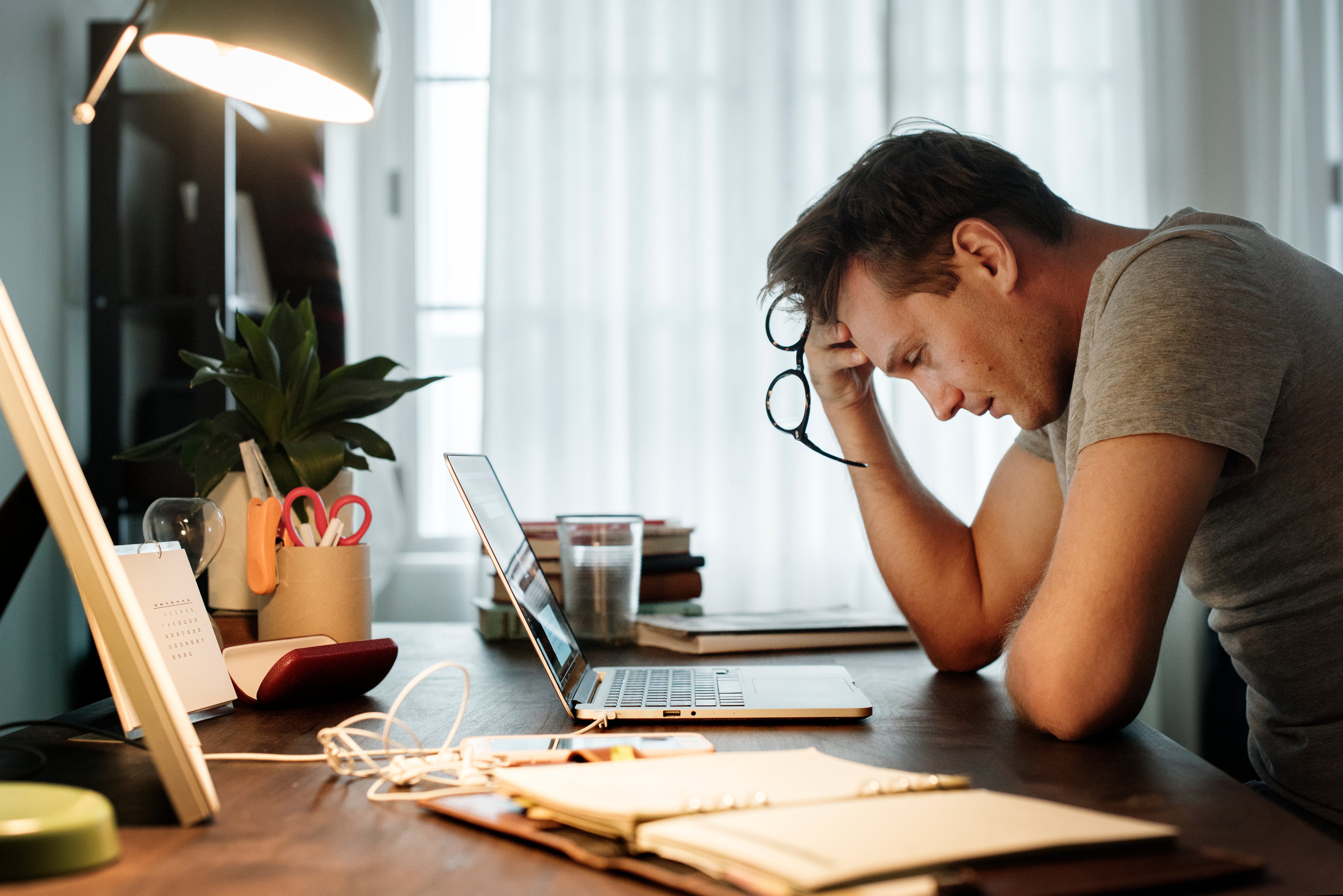 stressed at computer