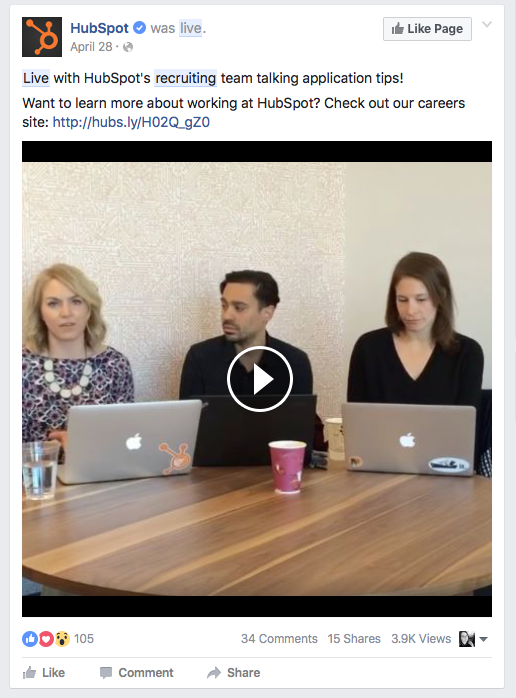 Hubspot Facebook Live