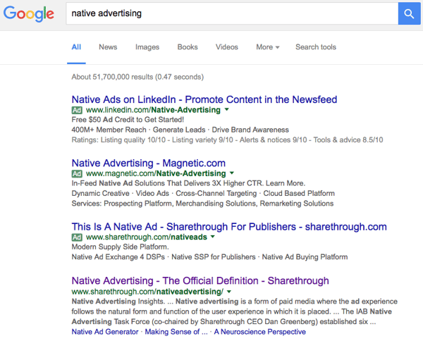 Google Adwords native advertising