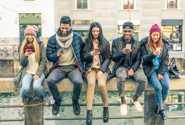 young people on phones