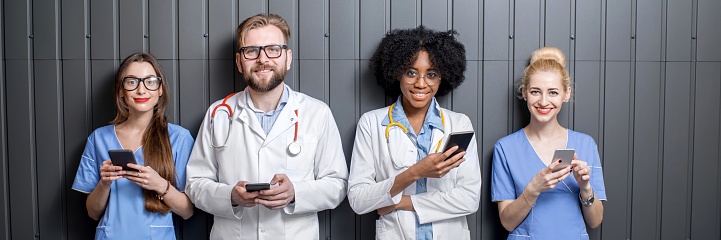medical team on cellphones